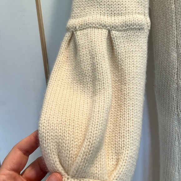 Dear Pruitt Anthropologie Cashmere Sweater Coat - Cream Double Breasted - Picture 4 of 8